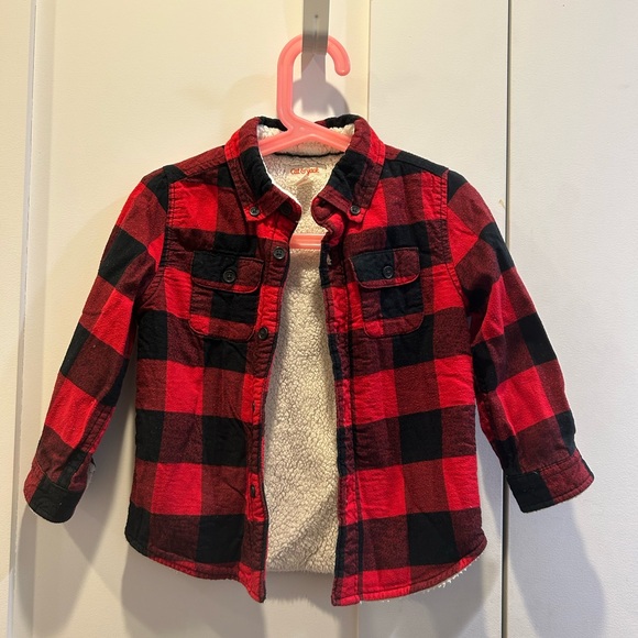 Cat & Jack Other - Cat & Jack Red and Black Checkered Kids Sweater Shirt